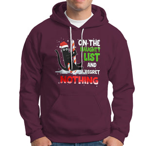 On The Naughty List And I Regret Nothing Funny Cat Lover Hoodie TS09 Printyourwear