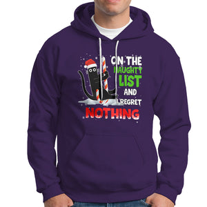 On The Naughty List And I Regret Nothing Funny Cat Lover Hoodie TS09 Printyourwear