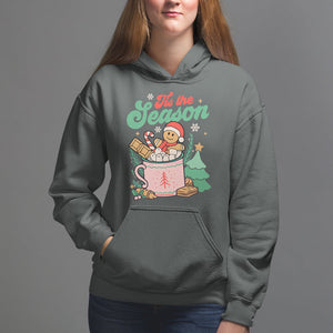 Tis The Season Groovy Retro Christmas Gingerbread Hot Cocoa Hoodie TS09 Printyourwear