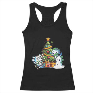 Cute Axolotl Christmas Tree Racerback Tank Top TS09 Black Print Your Wear