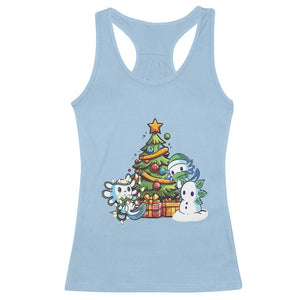 Cute Axolotl Christmas Tree Racerback Tank Top TS09 Light Blue Print Your Wear
