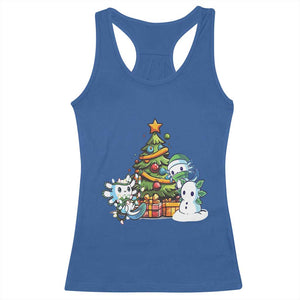 Cute Axolotl Christmas Tree Racerback Tank Top TS09 Royal Blue Print Your Wear