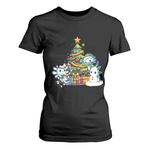 Cute Axolotl Christmas Tree T Shirt For Women TS09 Black Print Your Wear
