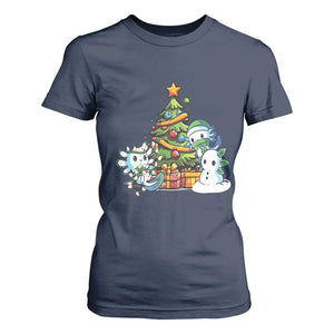 Cute Axolotl Christmas Tree T Shirt For Women TS09 Navy Print Your Wear