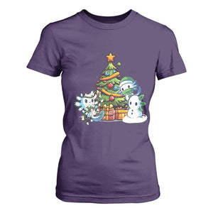Cute Axolotl Christmas Tree T Shirt For Women TS09 Purple Print Your Wear