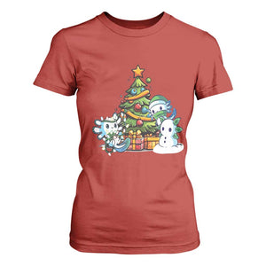 Cute Axolotl Christmas Tree T Shirt For Women TS09 Red Print Your Wear