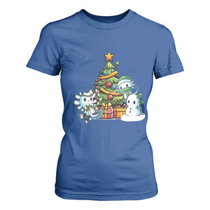 Cute Axolotl Christmas Tree T Shirt For Women TS09 Royal Blue Print Your Wear