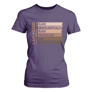 Melanin Pride T Shirt For Women Yes I'm Mixed With Black TS09 Purple Print Your Wear