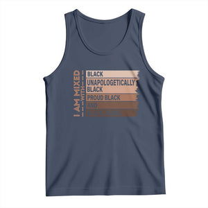 Melanin Pride Tank Top Yes I'm Mixed With Black TS09 Navy Print Your Wear