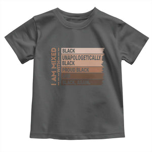 Melanin Pride Toddler T Shirt Yes I'm Mixed With Black TS09 Dark Heather Print Your Wear