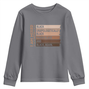 Melanin Pride Youth Sweatshirt Yes I'm Mixed With Black TS09 Charcoal Print Your Wear