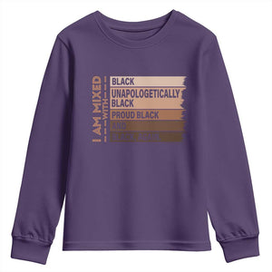 Melanin Pride Youth Sweatshirt Yes I'm Mixed With Black TS09 Purple Print Your Wear