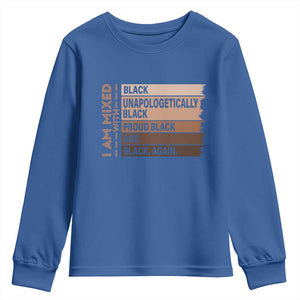 Melanin Pride Youth Sweatshirt Yes I'm Mixed With Black TS09 Royal Blue Print Your Wear