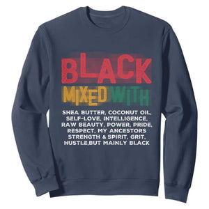 Funny Black Pride Sweatshirt Yes I'm Mixed With Black TS09 Navy Print Your Wear