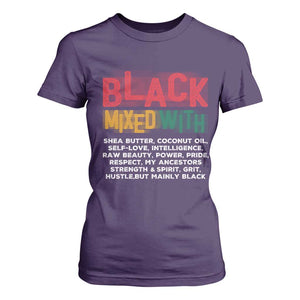Funny Black Pride T Shirt For Women Yes I'm Mixed With Black TS09 Purple Print Your Wear