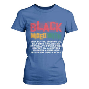 Funny Black Pride T Shirt For Women Yes I'm Mixed With Black TS09 Royal Blue Print Your Wear
