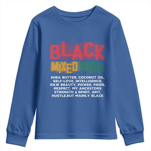 Funny Black Pride Youth Sweatshirt Yes I'm Mixed With Black TS09 Royal Blue Print Your Wear