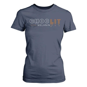 Black Pride T Shirt For Women Choclit 100% Melanin African American TS09 Navy Print Your Wear