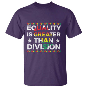 Black History Month T Shirt Equality Is Greater Than Division TS09 Purple Print Your Wear