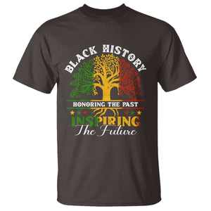 Black History T Shirt Honoring The Past Inspiring The Future TS09 Dark Chocolate Print Your Wear