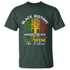 Black History T Shirt Honoring The Past Inspiring The Future TS09 Dark Forest Green Print Your Wear