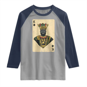 African King Card Black Pride Raglan Shirt TS09 Sport Gray Navy Print Your Wear