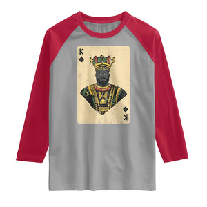 African King Card Black Pride Raglan Shirt TS09 Sport Gray Red Print Your Wear