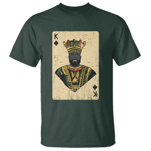 African King Card Black Pride T Shirt TS09 Dark Forest Green Print Your Wear