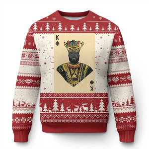 African King Card Black Pride Ugly Christmas Sweater TS09 Red Print Your Wear