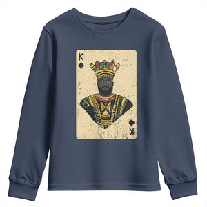 African King Card Black Pride Youth Sweatshirt TS09 Navy Print Your Wear