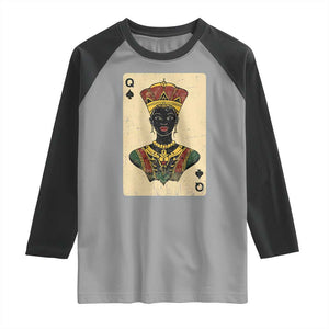 African Queen Card Black Pride Raglan Shirt TS09 Sport Gray Black Print Your Wear
