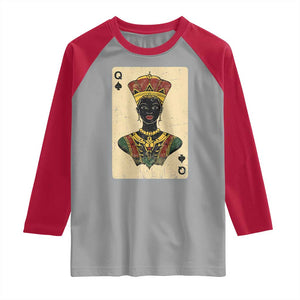 African Queen Card Black Pride Raglan Shirt TS09 Sport Gray Red Print Your Wear