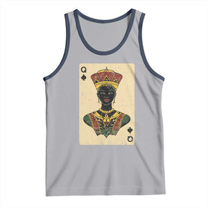 African Queen Card Black Pride Tank Top TS09 Athletic Heather Navy Print Your Wear