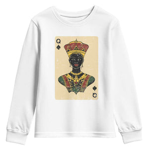 African Queen Card Black Pride Youth Sweatshirt TS09 White Print Your Wear