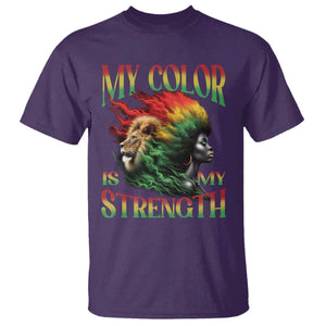 Black Pride T Shirt My Color Is My Strength African American Women Lion TS09 Purple Print Your Wear
