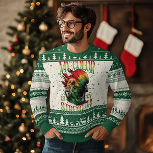 Black Pride Ugly Christmas Sweater My Color Is My Strength African American Women Lion TS09 Green Print Your Wear