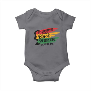 Powered By The Black Women Before Me Baby Onesie TS09 Charcoal Print Your Wear