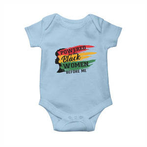 Powered By The Black Women Before Me Baby Onesie TS09 Light Blue Print Your Wear