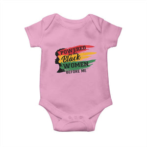 Powered By The Black Women Before Me Baby Onesie TS09 Light Pink Print Your Wear