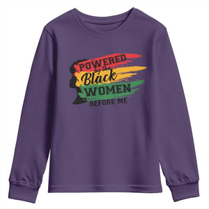Powered By The Black Women Before Me Youth Sweatshirt TS09 Purple Print Your Wear