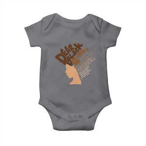 Dear Black Girl Black Women Pride Baby Onesie TS09 Charcoal Print Your Wear