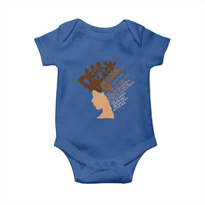 Dear Black Girl Black Women Pride Baby Onesie TS09 Royal Blue Print Your Wear