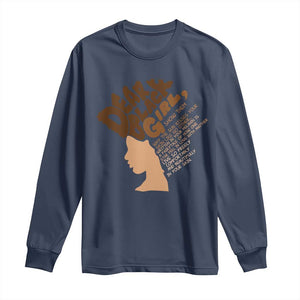 Dear Black Girl Black Women Pride Long Sleeve Shirt TS09 Navy Print Your Wear