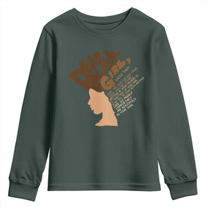 Dear Black Girl Black Women Pride Youth Sweatshirt TS09 Dark Forest Green Print Your Wear