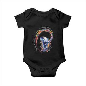 LGBTQ Ally Baby Onesie Dream Without Fear Love Without Limits Rainbow Watercolor Elephant TS09 Black Print Your Wear