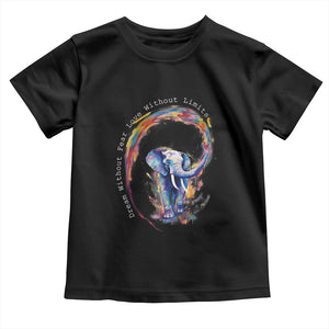 LGBTQ Ally Toddler T Shirt Dream Without Fear Love Without Limits Rainbow Watercolor Elephant TS09 Black Print Your Wear