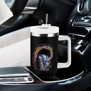 LGBTQ Ally Tumbler With Handle Dream Without Fear Love Without Limits Rainbow Watercolor Elephant TS09 Print Your Wear
