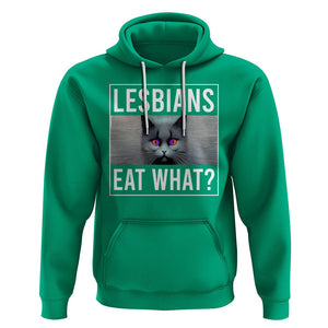 Lesbians Eat What? Funny Scared Cat LGBT Pride Hoodie TS09 Irish Green Printyourwear
