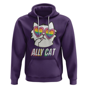 LGBTQ Ally Pride Rainbow Cat Lover Hoodie TS09 Purple Printyourwear