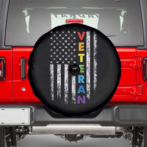 LGBT Veteran Spare Tire Cover American Flag Rainbow Military Army TS09 Black Print Your Wear